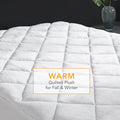 Cool Warm Reversible Waterproof And Stain Release Mattress Pad White Polyester