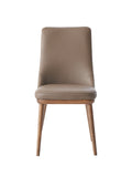 Rashean Side Chair Set 2 , Brown Leather & Walnut Finish Dn02401 Brown Leather