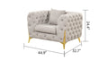 Contempo Modern Style Buckle Fabric Chair Made With Wood In Gray Gray Primary Living Space Contemporary Faux Fur Wood