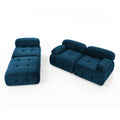 Modular Sectional Sofa, Button Tufted Designed And Diy Combination,L Shaped Couch With Reversible Ottoman, Navy Velvet Navy Velvet Wood Soft Tight Back Eucalyptus Pillow Top Arms Foam Spring