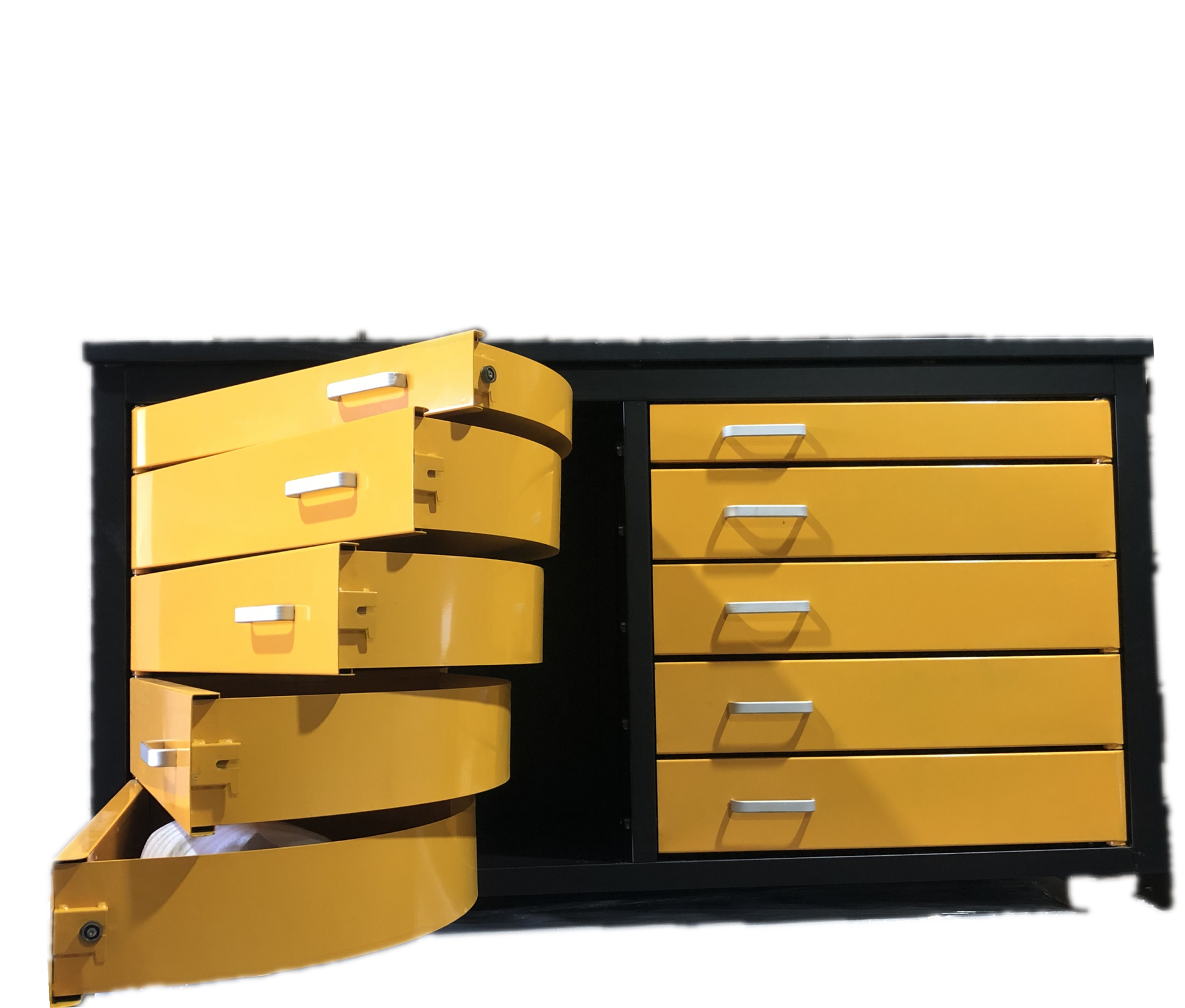 6Ft Storage Cabinet With Workbench 10 Drawers Yellow American Design Steel Steel