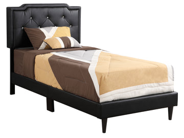 Chic Black Twin Bed For Ultimate Comfort Black Foam Pu