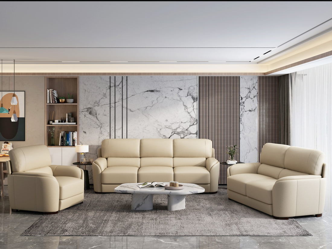 Edrice Sofa, Ice Gray Top Grain Leather Lv02200 Gray Leather