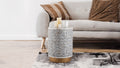 Luxe End Table Gray Gray Coffee & End Tables Wood Pedestal