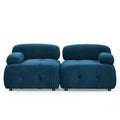 Modular Sectional Sofa, Button Tufted Designed And Diy Combination,L Shaped Couch With Reversible Ottoman, Navy Velvet Navy Velvet Wood Soft Tight Back Eucalyptus Pillow Top Arms Foam Spring