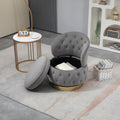 360 Degree Swivel Cuddle Barrel Accent Storage Chairs, Round Armchairs With Wide Upholstered, Fluffy Velvet Fabric Chair For Living Room, Bedroom, Office, Waiting Rooms Gray Primary Living Space Foam Velvet