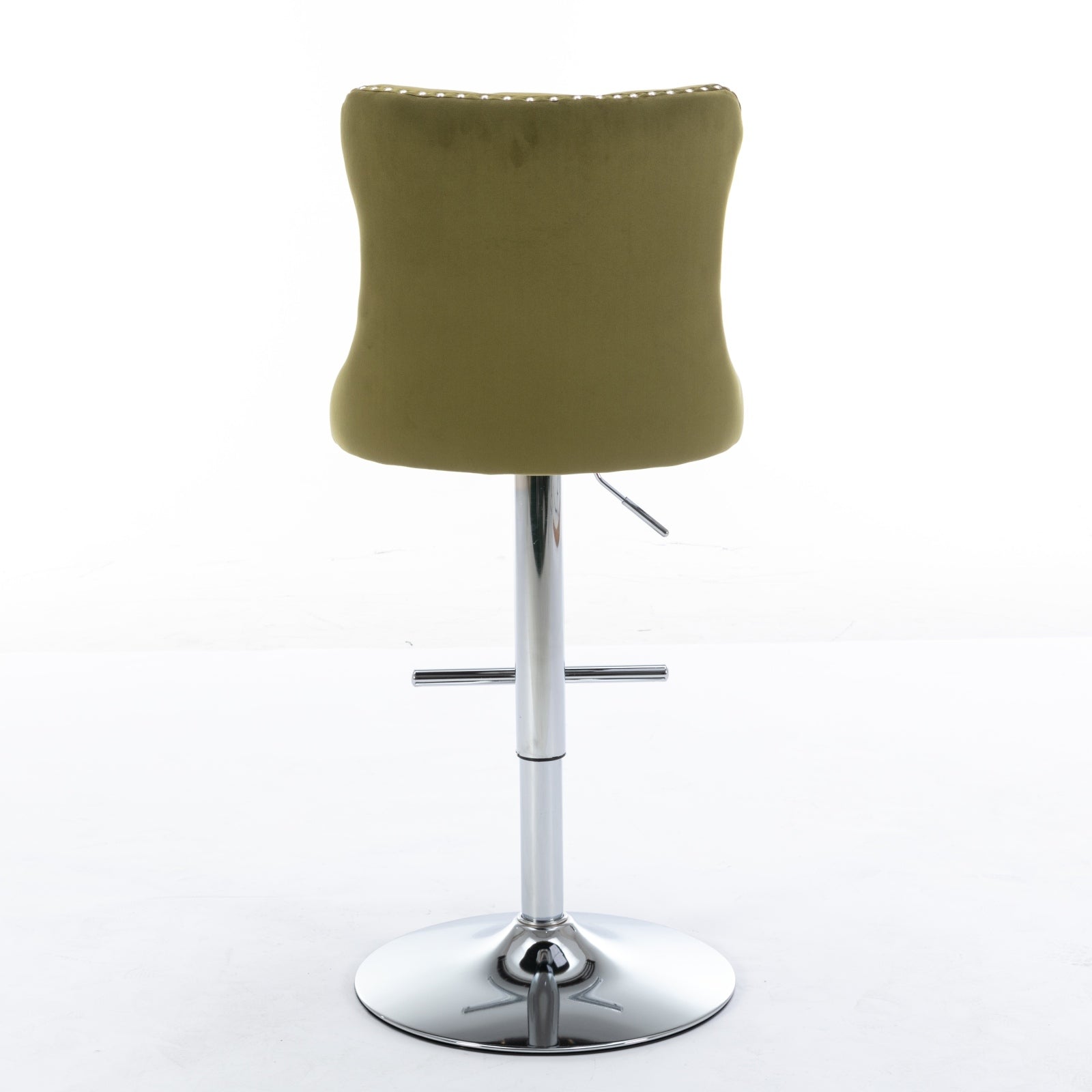 Swivel Velvet Barstools Adjusatble Seat Height From 25 33 Inch, Modern Upholstered Chrome Base Bar Stools With Backs Comfortable Tufted For Home Pub And Kitchen Island, Olive Green,Set Of 2,1712Ol Olive Green Dining Room American Design Bar Stools Foam