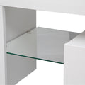 High Gloss Tv Stand With Led Lights For Tvs Up To 65'', Modern Tv Console With Storage Cabinets For Living Room White 60 69 Inches Mdf
