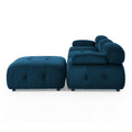 Modular Sectional Sofa, Button Tufted Designed And Diy Combination,L Shaped Couch With Reversible Ottoman, Navy Velvet Navy Velvet Wood Soft Tight Back Eucalyptus Pillow Top Arms Foam Spring