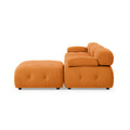 Modular Sectional Sofa, Button Tufted Designed And Diy Combination,L Shaped Couch With Reversible Ottoman, Orange Velvet Orange Velvet Wood Soft Tight Back Eucalyptus Pillow Top Arms Foam Spring