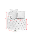 Velvet Upholstered Swivel Chair For Living Room, With Button Tufted Design And Movable Wheels, Including 3 Pillows, Blue Blue Foam