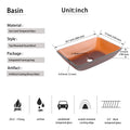 Tempered Glass Matte Bathroom Vessel Sink, Rectangle Bathroom Basin Tempered Glass Matt Tea Brown Bathroom Modern Glass