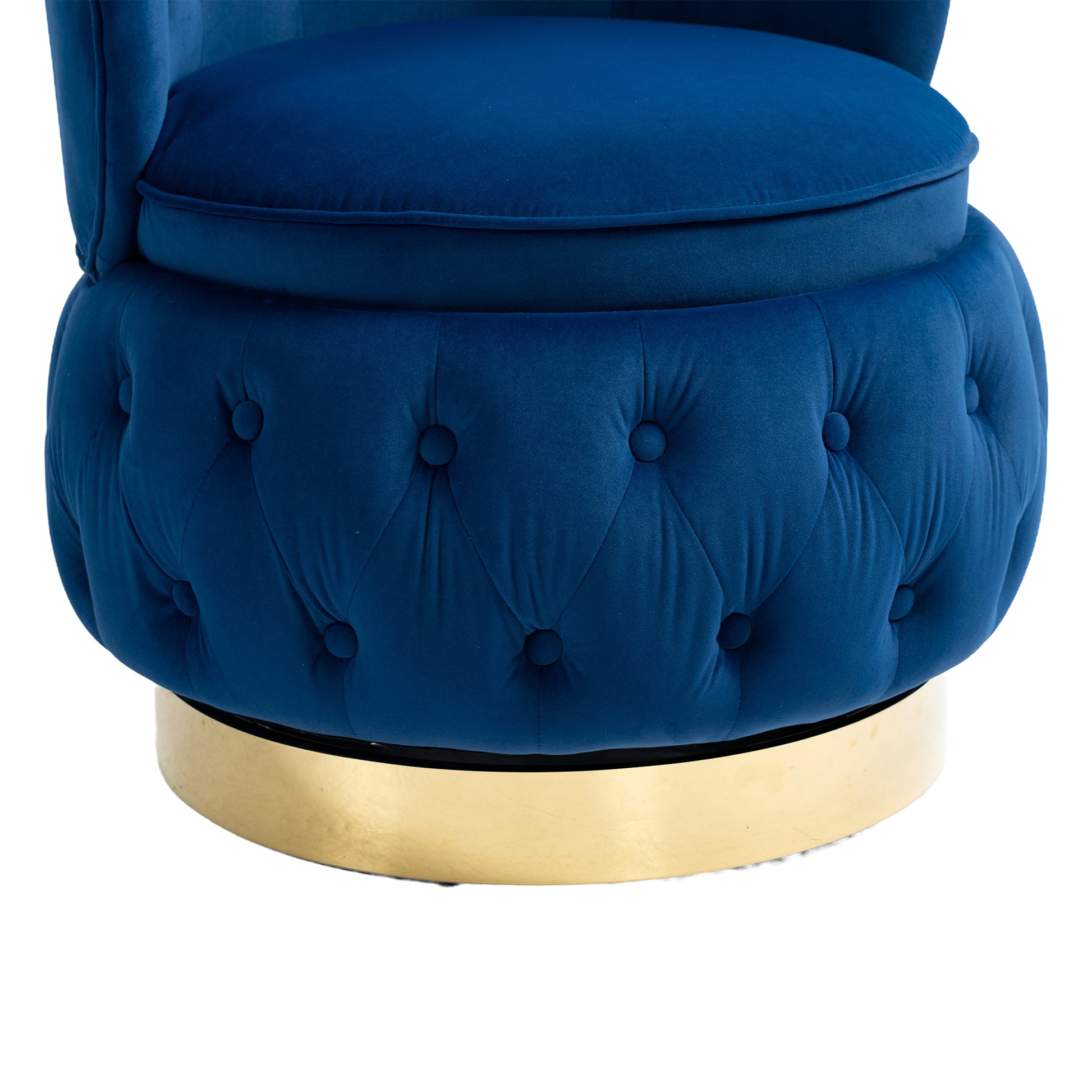 360 Degree Swivel Cuddle Barrel Accent Storage Chairs, Round Armchairs With Wide Upholstered, Fluffy Velvet Fabric Chair For Living Room, Bedroom, Office, Waiting Rooms Navy Primary Living Space Foam Velvet