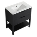 30 Inch Bathroom Vanity With Sink And 2 Soft Close Drawers Bvb01030Bct Bl9075B 2 Black Chestnut 1 Bathroom Freestanding Modern Plywood