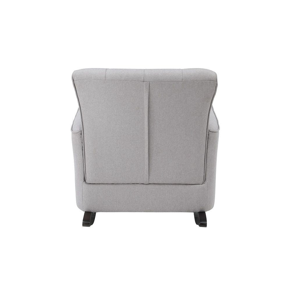 Denzell Rocking Chair, Gray Linen Ac02185 Gray Linen