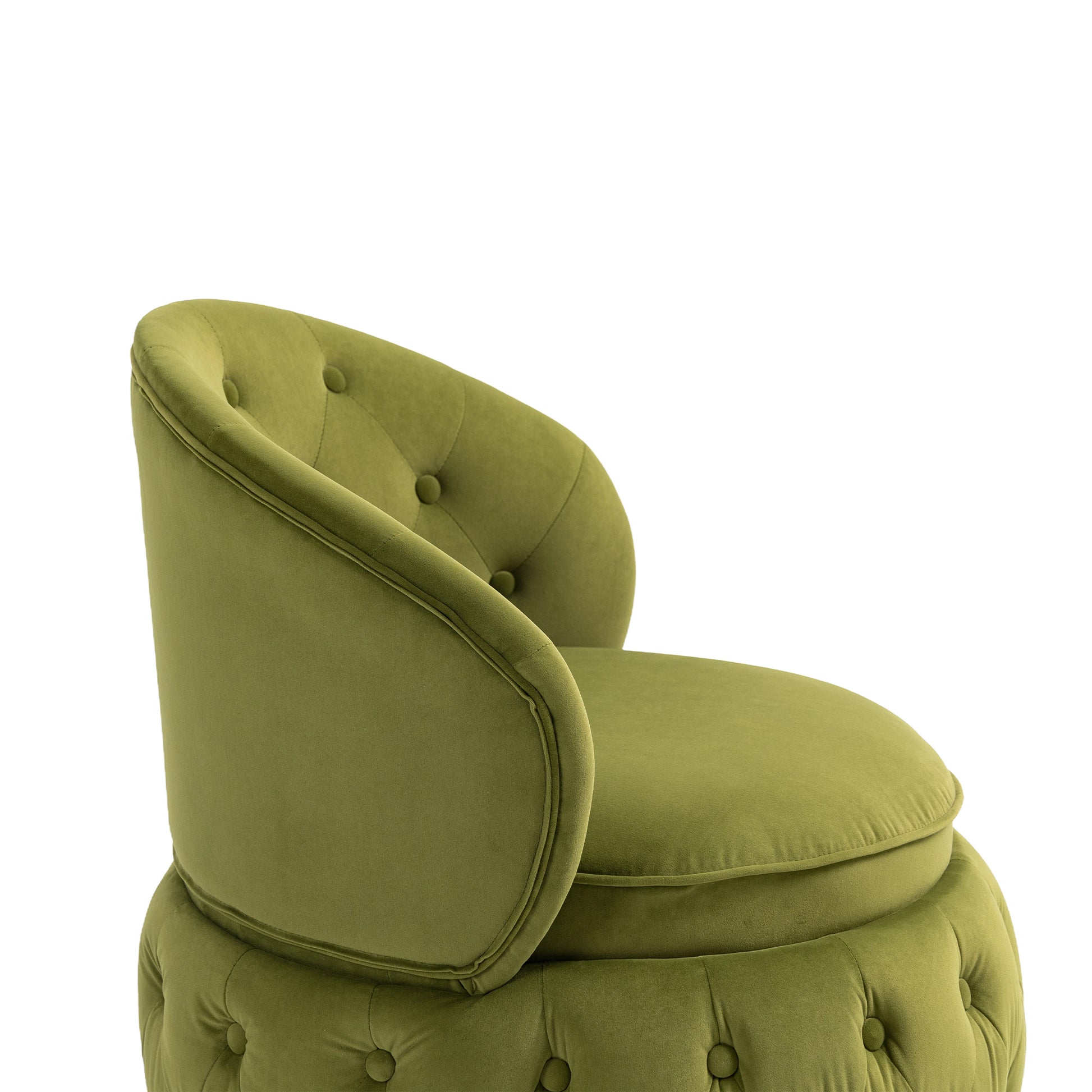 360 Degree Swivel Cuddle Barrel Accent Storage Chairs, Round Armchairs With Wide Upholstered, Fluffy Velvet Fabric Chair For Living Room, Bedroom, Office, Waiting Rooms Olive Green Primary Living Space Foam Velvet