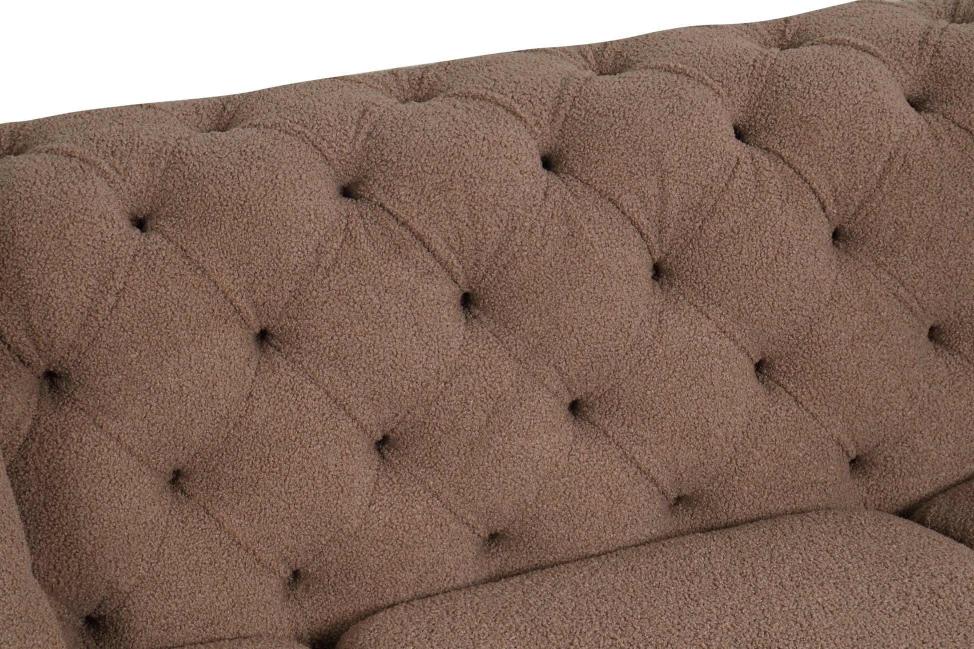 Contempo Modern Style Buckle Fabric Sofa Made With Wood In Brown Brown Wood Primary Living Space Contemporary Faux Fur Wood