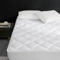 Cool Warm Reversible Waterproof And Stain Release Mattress Pad White Polyester