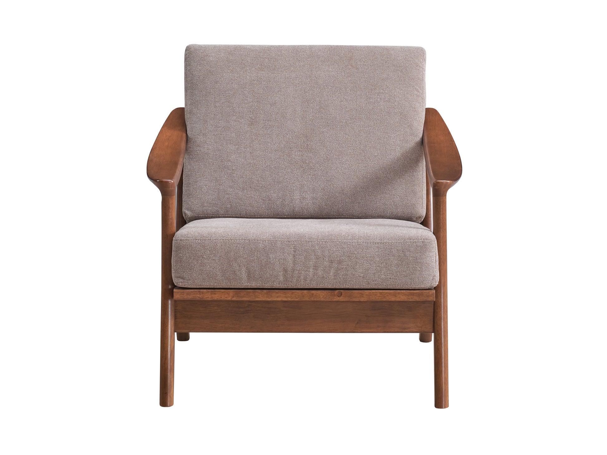 Lide Accent Chair, Light Brown Fabric & Brown Finish Ac02378 Light Brown Fabric