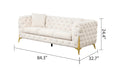 Contempo Modern Style Sofa Made With Wood In Cream Cream Wood Primary Living Space Contemporary Faux Fur Wood