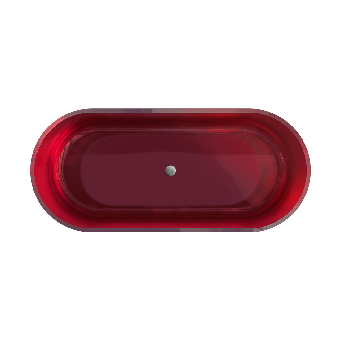 67 Inch Clear Cherry Red Solid Surface Bathtub For Bathroom Red Oval Bathroom Freestanding Tubs Polished 61 69 In Modern Soaking Center Solid Surface