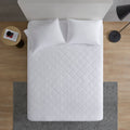 Cotton Percale Quilted Mattress Pad White Cotton