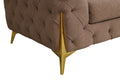 Contempo Modern Style Buckle Fabric Sofa Made With Wood In Brown Brown Wood Primary Living Space Contemporary Faux Fur Wood
