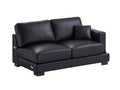 Geralyn Sectional Sofa W 2 Pillows, Black Leather Lv02397 Black Leather