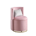360 Swivel Accent Chair With Storage Function, Velvet Curved Chair With Gold Metal Base For Living Room, Nursery, Bedroom Video Pink Velvet