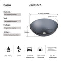 Tempered Glass Matte Bathroom Vessel Sink, Round Bathroom Basin Tempered Glass Matt Gray Grey Bathroom Modern Glass