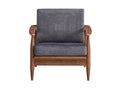 Alisa Accent Chair, Charcoal Fabric & Brown Finish Ac02377 Charcoal Fabric