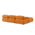 Modular Sectional Sofa, Button Tufted Designed And Diy Combination,L Shaped Couch With Reversible Ottoman, Orange Velvet Orange Velvet Wood Soft Tight Back Eucalyptus Pillow Top Arms Foam Spring