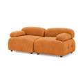 Modular Sectional Sofa, Button Tufted Designed And Diy Combination,L Shaped Couch With Reversible Ottoman, Orange Velvet Orange Velvet Wood Soft Tight Back Eucalyptus Pillow Top Arms Foam Spring