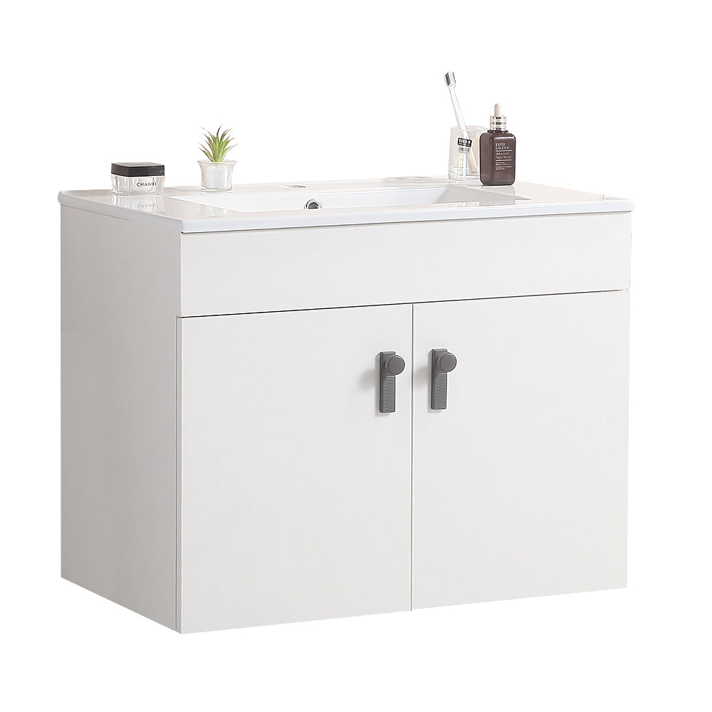 30" Bathroom Vanity With Metal Leg,With White Ceramic Basin,Two Soft Close Cabinet Doors, Solid Wood,Excluding Faucets,White White Solid Wood