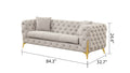 Contempo Modern Style Buckle Fabric Sofa Made With Wood In Gray Gray Wood Primary Living Space Contemporary Faux Fur Wood