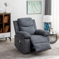 Power Recliner Chair With Adjustable Massage Function, Velvet Electric Power Chair For Elderly With One Side Pockets, Recliner Chair With Heating System For Living Room,Dark Gray Dark Gray Velvet