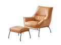 Jabel Accent Chair, Sandstone Top Grain Leather Ac02383 Brown Leather