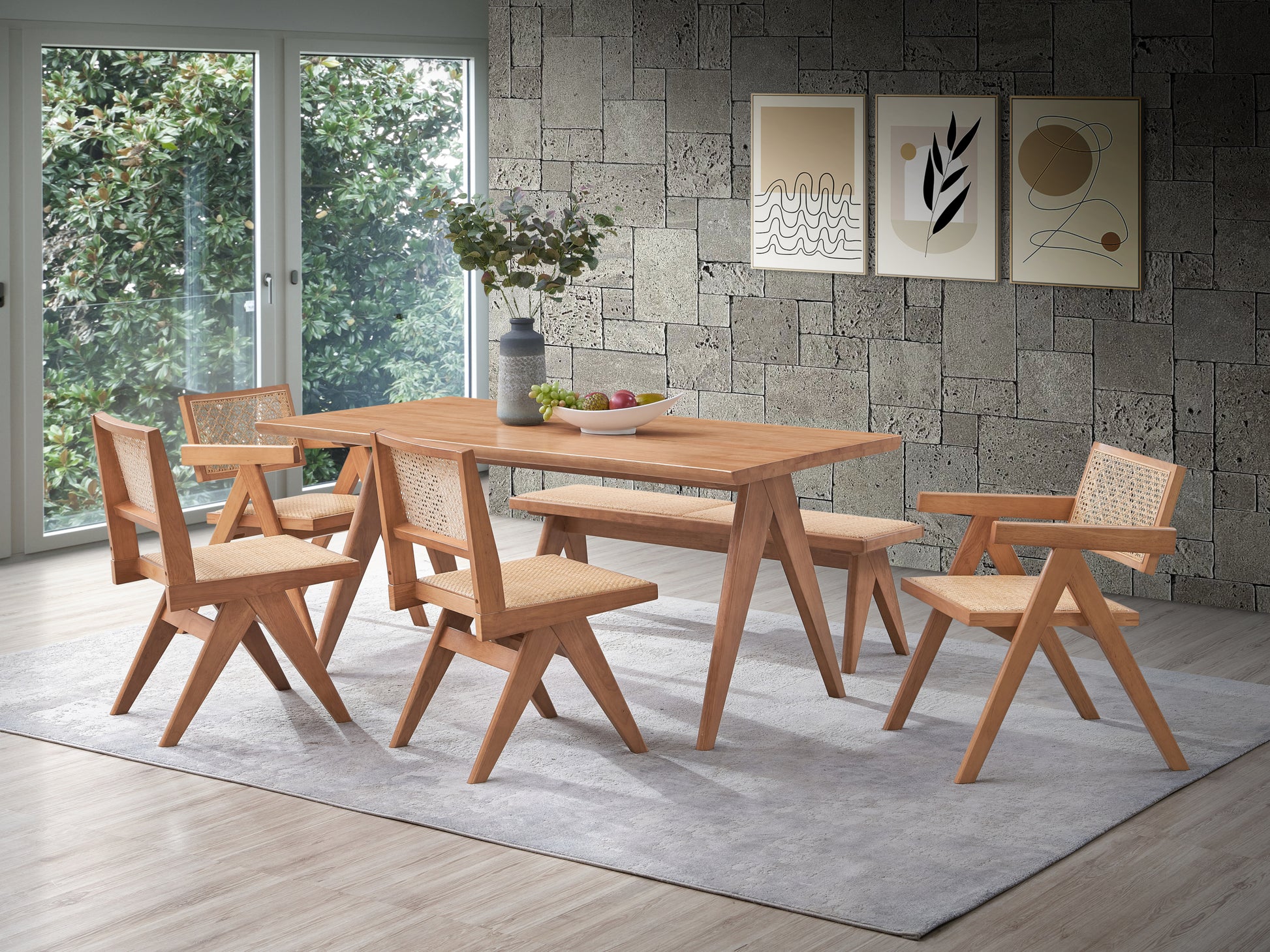 Velentina Dining Table, Natural Finish Dn02371 Natural Wood