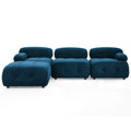 Modular Sectional Sofa, Button Tufted Designed And Diy Combination,L Shaped Couch With Reversible Ottoman, Navy Velvet Navy Velvet Wood Soft Tight Back Eucalyptus Pillow Top Arms Foam Spring