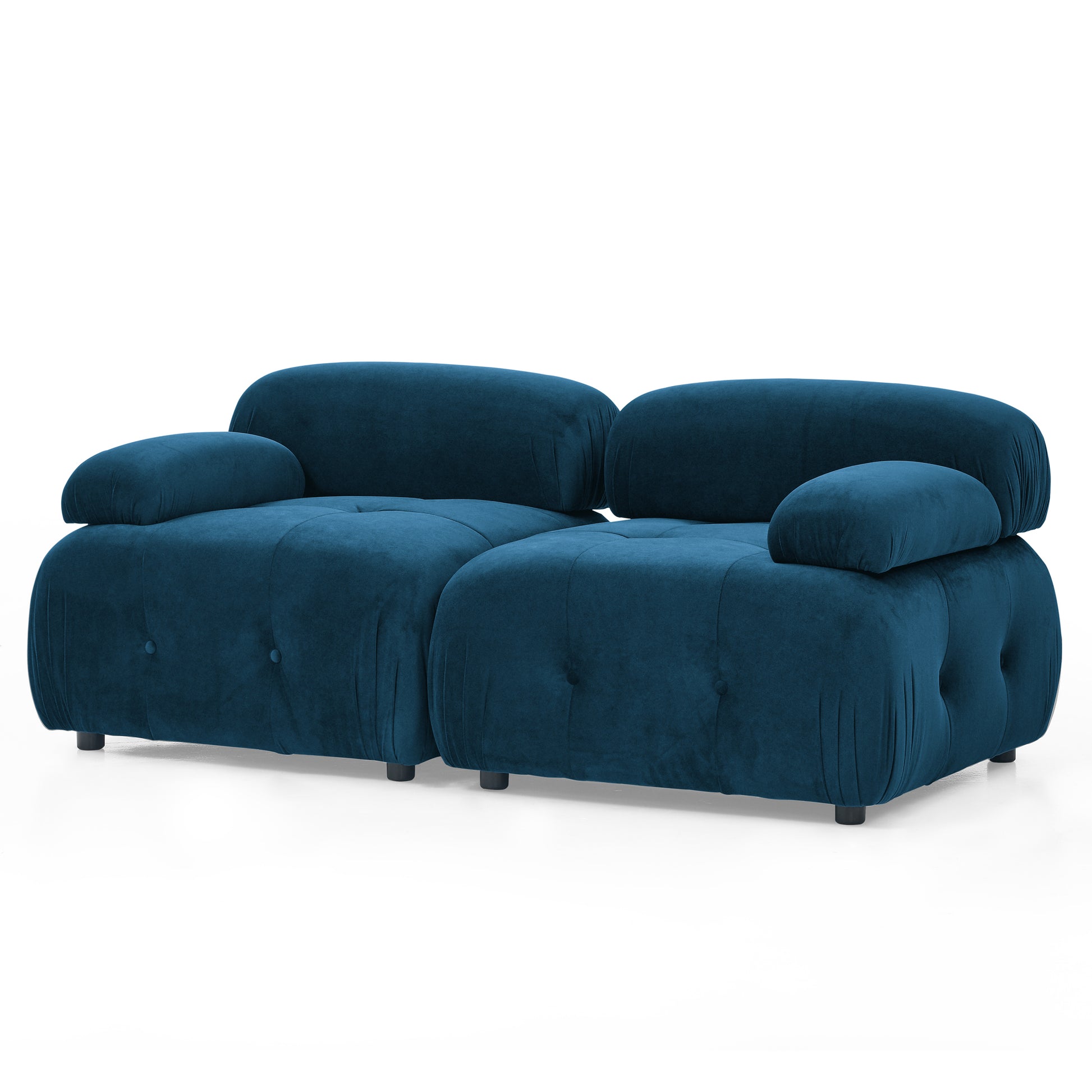 Modular Sectional Sofa, Button Tufted Designed And Diy Combination,L Shaped Couch With Reversible Ottoman, Navy Velvet Navy Velvet Wood Soft Tight Back Eucalyptus Pillow Top Arms Foam Spring