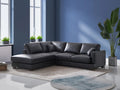 Geralyn Sectional Sofa W 2 Pillows, Black Leather Lv02397 Black Leather