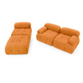 Modular Sectional Sofa, Button Tufted Designed And Diy Combination,L Shaped Couch With Reversible Ottoman, Orange Velvet Orange Velvet Wood Soft Tight Back Eucalyptus Pillow Top Arms Foam Spring