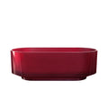 67 Inch Clear Cherry Red Solid Surface Bathtub For Bathroom Red Oval Bathroom Freestanding Tubs Polished 61 69 In Modern Soaking Center Solid Surface