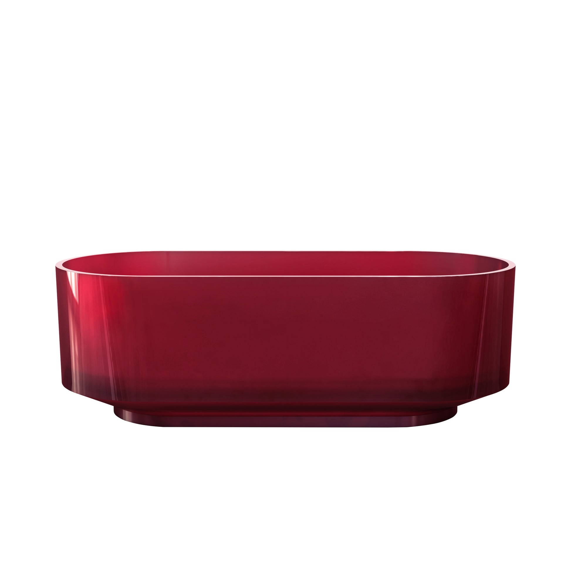 67 Inch Clear Cherry Red Solid Surface Bathtub For Bathroom Red Oval Bathroom Freestanding Tubs Polished 61 69 In Modern Soaking Center Solid Surface