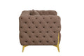 Contempo Modern Style Buckle Fabric Chair Made With Wood In Brown Brown Primary Living Space Contemporary Faux Fur Wood