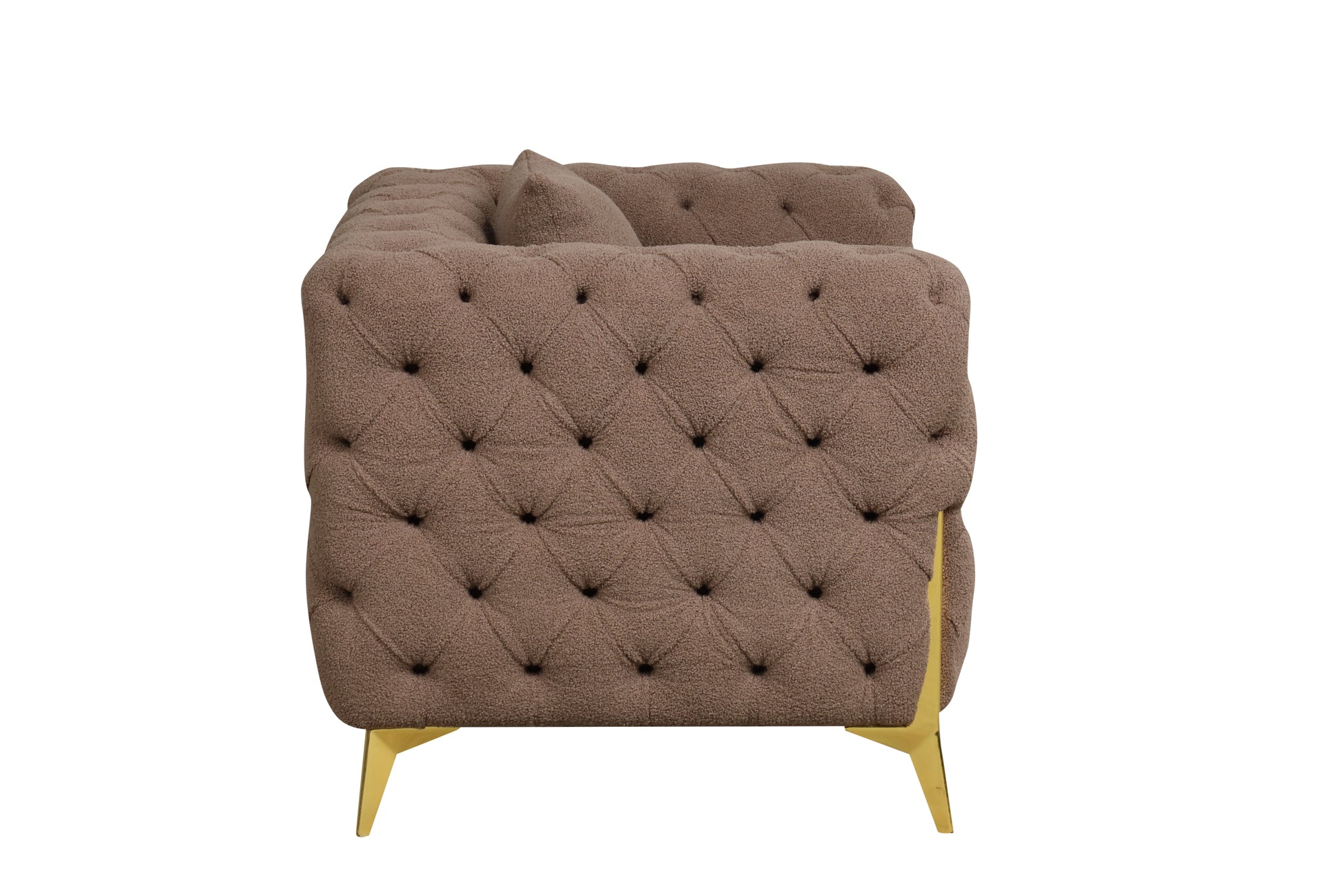 Contempo Modern Style Buckle Fabric Chair Made With Wood In Brown Brown Primary Living Space Contemporary Faux Fur Wood
