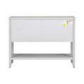 Cambridge Series Large Storage Vintage Console Table With Four Small Drawers And Bottom Shelf For Living Rooms, Entrances And Kitchens Antique Gray, Old Sku: Wf190263Aae Antique Gray Solid Wood Mdf