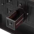 Cambridge Series Large Storage Vintage Console Table With Four Small Drawers And Bottom Shelf For Living Rooms, Entrances And Kitchens Espresso, Old Sku: Wf190263Aap Espresso Solid Wood Mdf