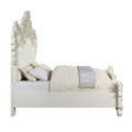 Adara Ek Bed Pearl White Pu & Antique White Finish Bd01248Ek Antique White Pu