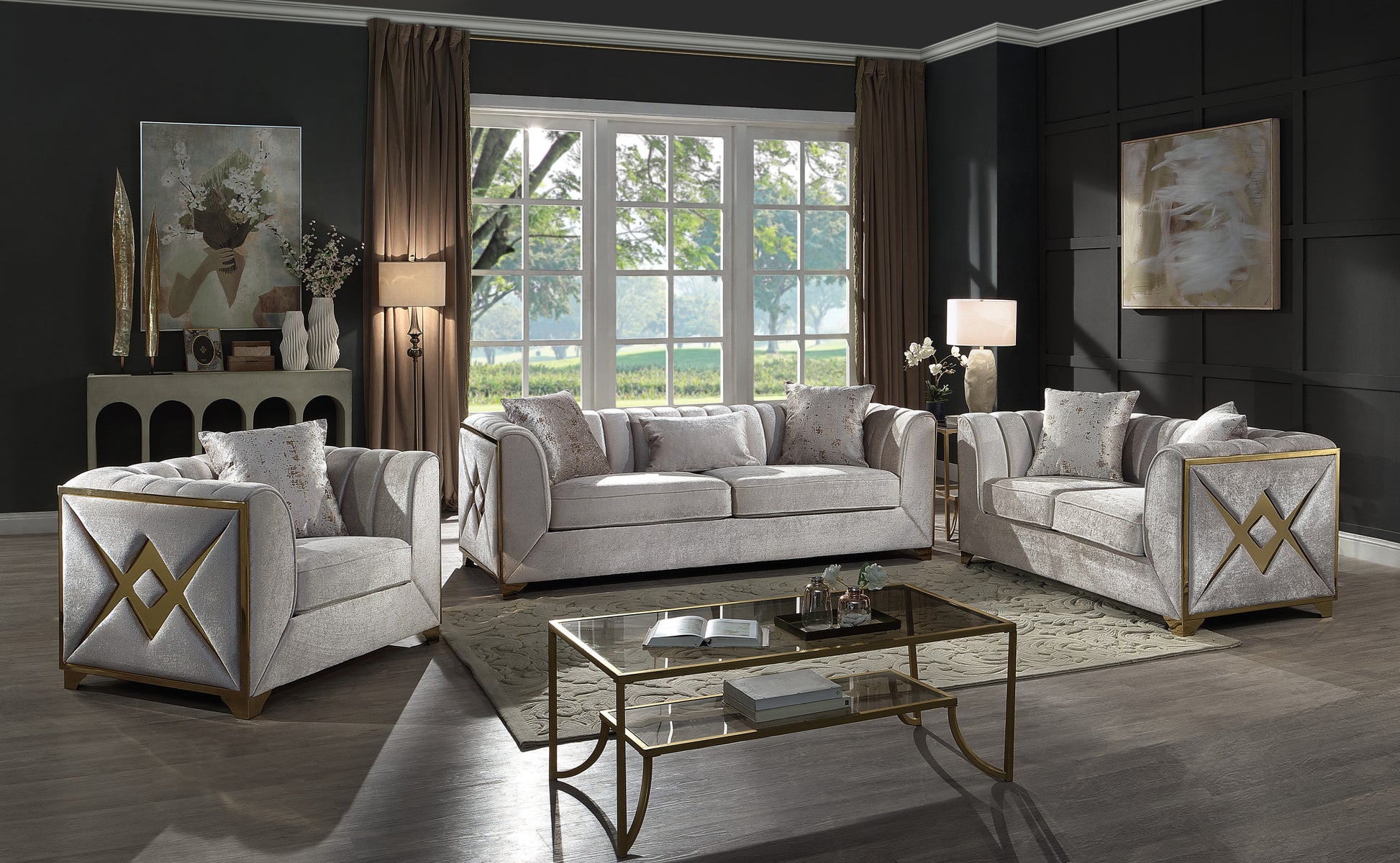 Velencia Modern Style Chair In Cream Cream Primary Living Space Modern Upholstered Wood